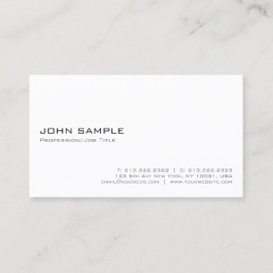Creëer Uw eigen moderne Elegant White Minimalist Visitekaartje
