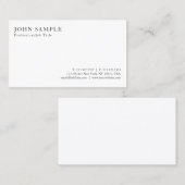 Creëer Uw eigen moderne Elegant White Minimalistic Visitekaartje (Voorkant / Achterkant)