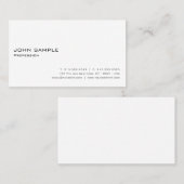 Creëer Uw eigen moderne Elegant White Minimalistic Visitekaartje (Voorkant / Achterkant)