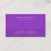Creëer Uw eigen moderne elegante blauwe violette v Visitekaartje (Voorkant)
