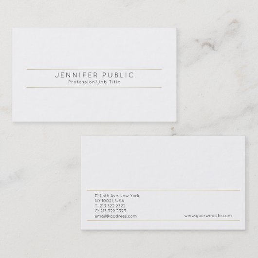 Creëer Uw eigen moderne, elegante design Gold Visitekaartje (Voorkant / Achterkant)