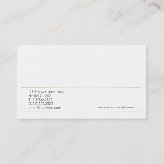 Creëer Uw eigen moderne, elegante design Gold Visitekaartje (Achterkant)