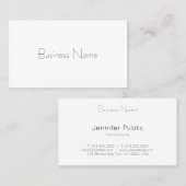 Creëer Uw eigen moderne elegante eenvoudige Sjablo Visitekaartje (Voorkant / Achterkant)