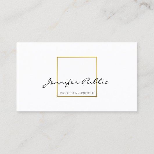 Creëer Uw eigen moderne, elegante witte goudschoon Visitekaartje (Voorkant)