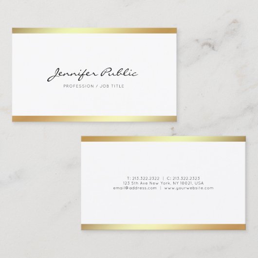 Creëer Uw eigen moderne, elegante, witte, slimme Visitekaartje (Voorkant / Achterkant)