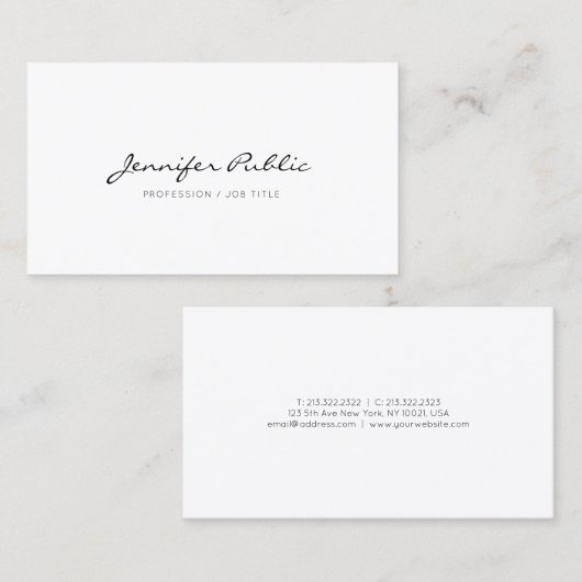 Creëer Uw eigen moderne, elegante, witte Smart Visitekaartje (Voorkant / Achterkant)