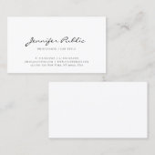 Creëer Uw eigen moderne, elegante witte, stijlvoll Visitekaartje (Voorkant / Achterkant)