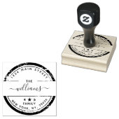 Creëer Uw eigen, moderne familienaam Return-adres Rubberstempel (Gestempeld)