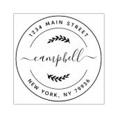 Creëer Uw eigen, moderne familienaam Return-adres Rubberstempel (Afrduk)