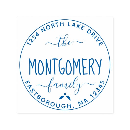 Creëer Uw eigen, moderne familienaam Return-adres Zelfinktende Stempel (Design)