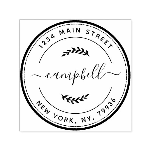Creëer Uw eigen, moderne familienaam Return-adres Zelfinktende Stempel (Design)