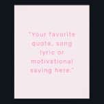 Creëer uw eigen moderne gepersonaliseerde offerte  poster<br><div class="desc">Creëer uw eigen aangepaste quote poster muurkunst. Beschikt over uw favoriete gezegde,  songtekst of gepersonaliseerde tekst in de moderne minimalistische typografie.</div>