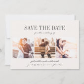 Creëer Uw eigen moderne, geschreven 3 foto Save The Date (Voorkant)
