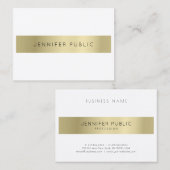 Creëer Uw eigen, moderne Gold White, geavanceerd Visitekaartje (Voorkant / Achterkant)