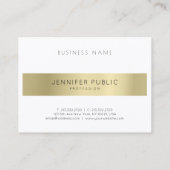 Creëer Uw eigen, moderne Gold White, geavanceerd Visitekaartje (Achterkant)