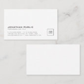 Creëer Uw eigen moderne Logo Elegant White Visitekaartje (Voorkant / Achterkant)