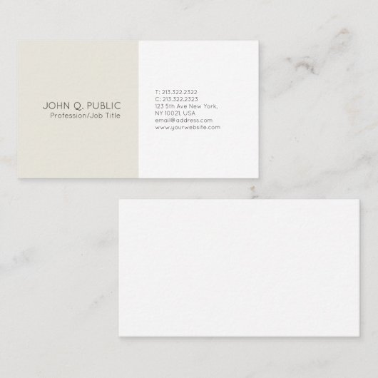 Creëer uw eigen moderne, minimalistische klasbak visitekaartje (Voorkant / Achterkant)