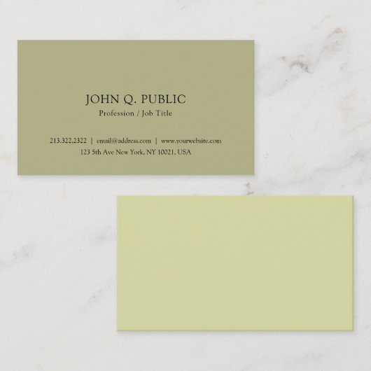 Creëer uw eigen moderne, minimalistische legant ee visitekaartje (Voorkant / Achterkant)