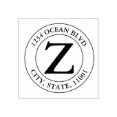 Creëer Uw eigen moderne monogram familienaam Rond Rubberstempel (Afrduk)