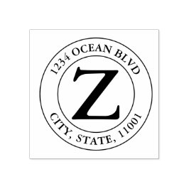 Creëer Uw eigen moderne monogram familienaam Rond Rubberstempel