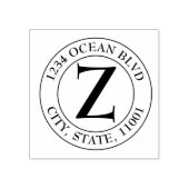 Creëer Uw eigen moderne monogram familieronde Rubberstempel (Afrduk)