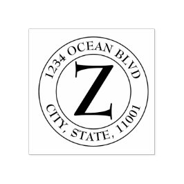 Creëer Uw eigen moderne monogram familieronde Rubberstempel