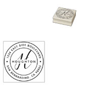 Creëer Uw eigen moderne monogram retouradres Rubberstempel (Gestempeld)