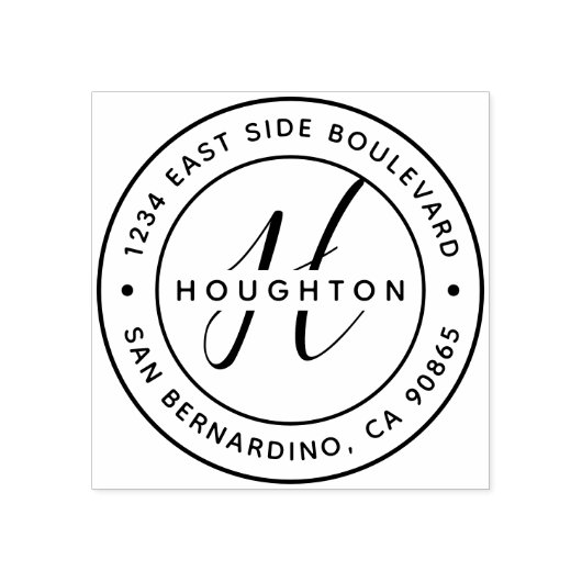 Creëer Uw eigen moderne monogram retouradres Rubberstempel (Afrduk)