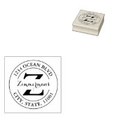 Creëer Uw eigen moderne monogram Rond Rubberstempe Rubberstempel (Gestempeld)