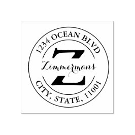 Creëer Uw eigen moderne monogram Rond Rubberstempe Rubberstempel