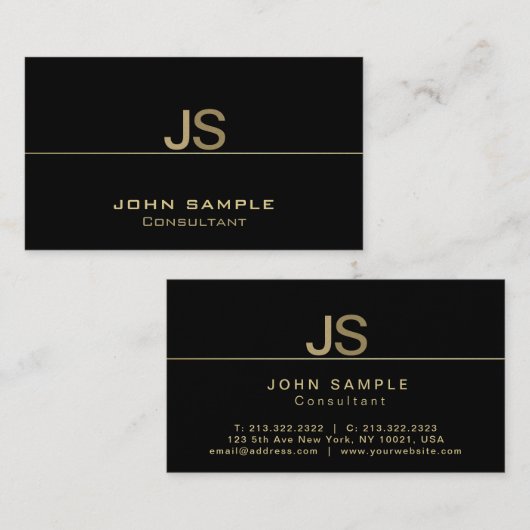 Creëer uw eigen moderne professionele elegante visitekaartje (Voorkant / Achterkant)