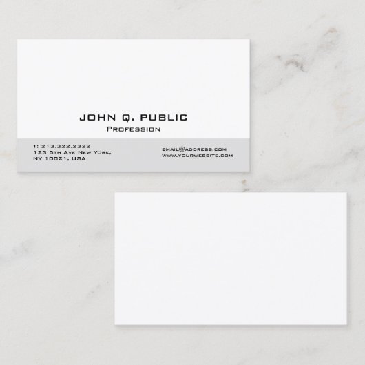 Creëer Uw eigen, moderne, professionele legant Visitekaartje (Voorkant / Achterkant)