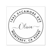 Creëer Uw eigen, moderne Ronde Adres Rubber Zelfinktende Stempel (Design)