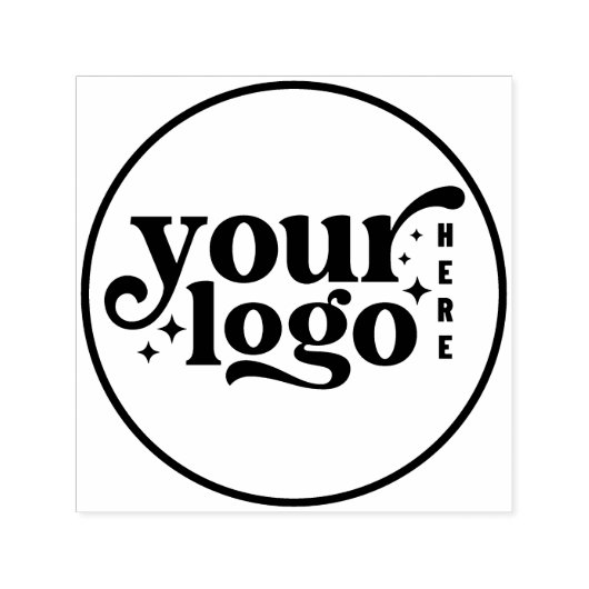 Creëer uw eigen moderne ronde bedrijf Logo Zelfinktende Stempel (Design)