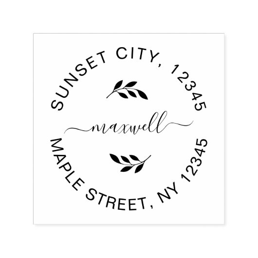 Creëer Uw eigen moderne ronde terugkeer adres eenv Zelfinktende Stempel (Design)