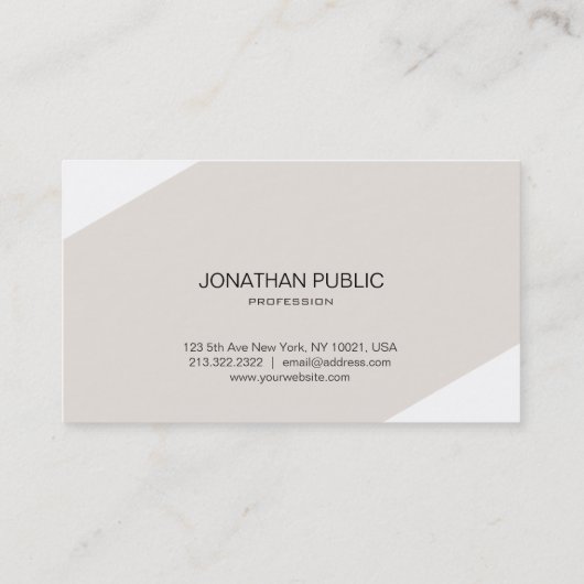 Creëer Uw eigen moderne, stijlvolle, elegante cons Visitekaartje (Achterkant)