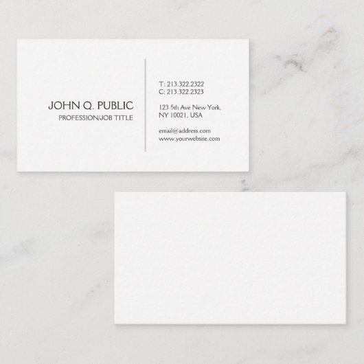 Creëer Uw eigen moderne stijlvolle, stijlvolle vor Visitekaartje (Voorkant / Achterkant)