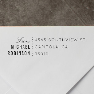 Creëer Uw eigen moderne typografie retouradres Zelfinktende Stempel