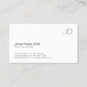 Creëer Uw eigen moderne witte monogram Visitekaartje (Voorkant)