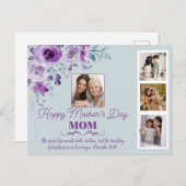 Creëer uw eigen Moederdag collage bloem Briefkaart (Voorkant / Achterkant)