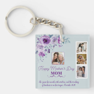 Creëer uw eigen Moederdag collage bloem Sleutelhanger