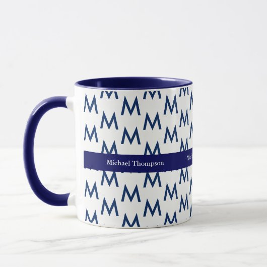 Creëer uw eigen mok monogram blauw (Links)