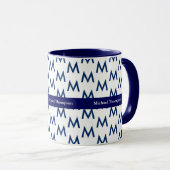 Creëer uw eigen mok monogram blauw (Voorkant rechts)