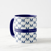 Creëer uw eigen mok monogram blauw (Voorkant links)
