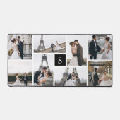 Creëer Uw eigen monogram 8-foto collage Bureaumat (Voorkant)