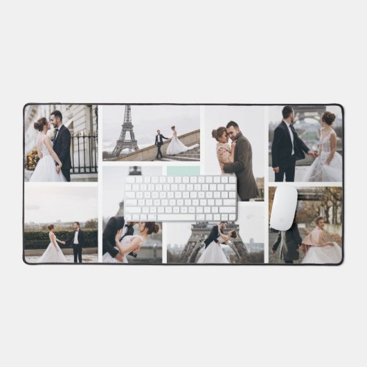 Creëer Uw eigen monogram 8-foto muntcollage Bureaumat (Keyboard & Muis)