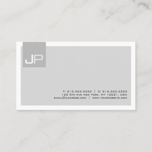 Creëer Uw eigen monogram Elegant Modern Visitekaartje (Achterkant)