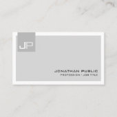 Creëer Uw eigen monogram Elegant Modern Visitekaartje (Voorkant)