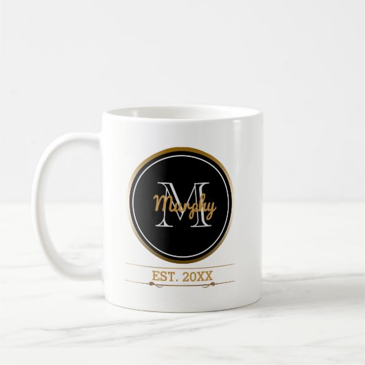 Creëer Uw eigen monogram | Gezinsjaar ingesteld Koffiemok (Links)