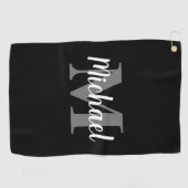 Creëer Uw Eigen Monogram Initiaal Naam Golfhanddoe Golfhanddoek (Horizontaal)
